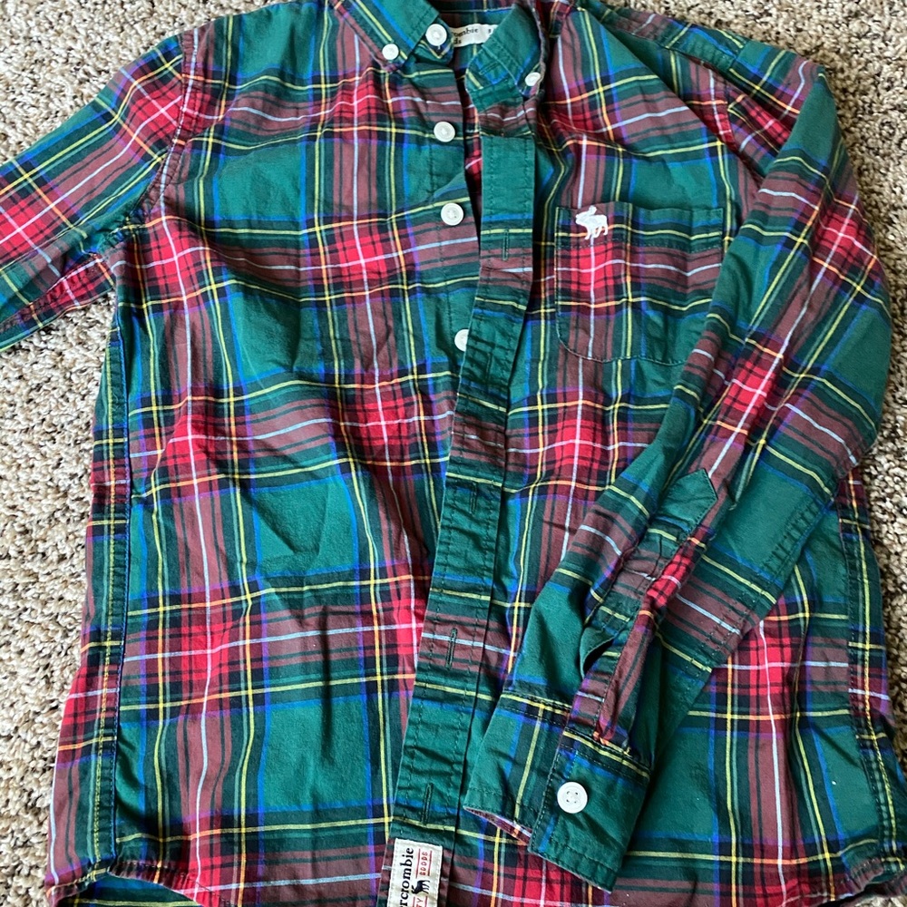 Abercrombie kids plaid button up